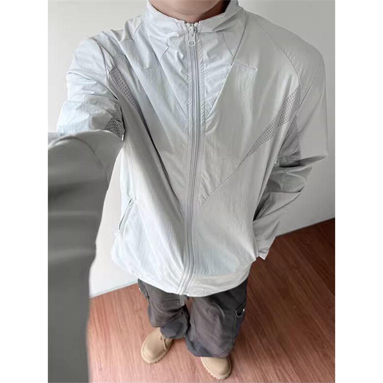春夏款高品质冰感速干防晒服休闲户外运动外套透气弹力机能风夹克,男装防晒衣,电商A443