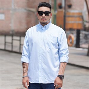 2XL-10XL男士长袖衬衫商务休闲衬衣加肥加大码寸衫19C17款P60图片