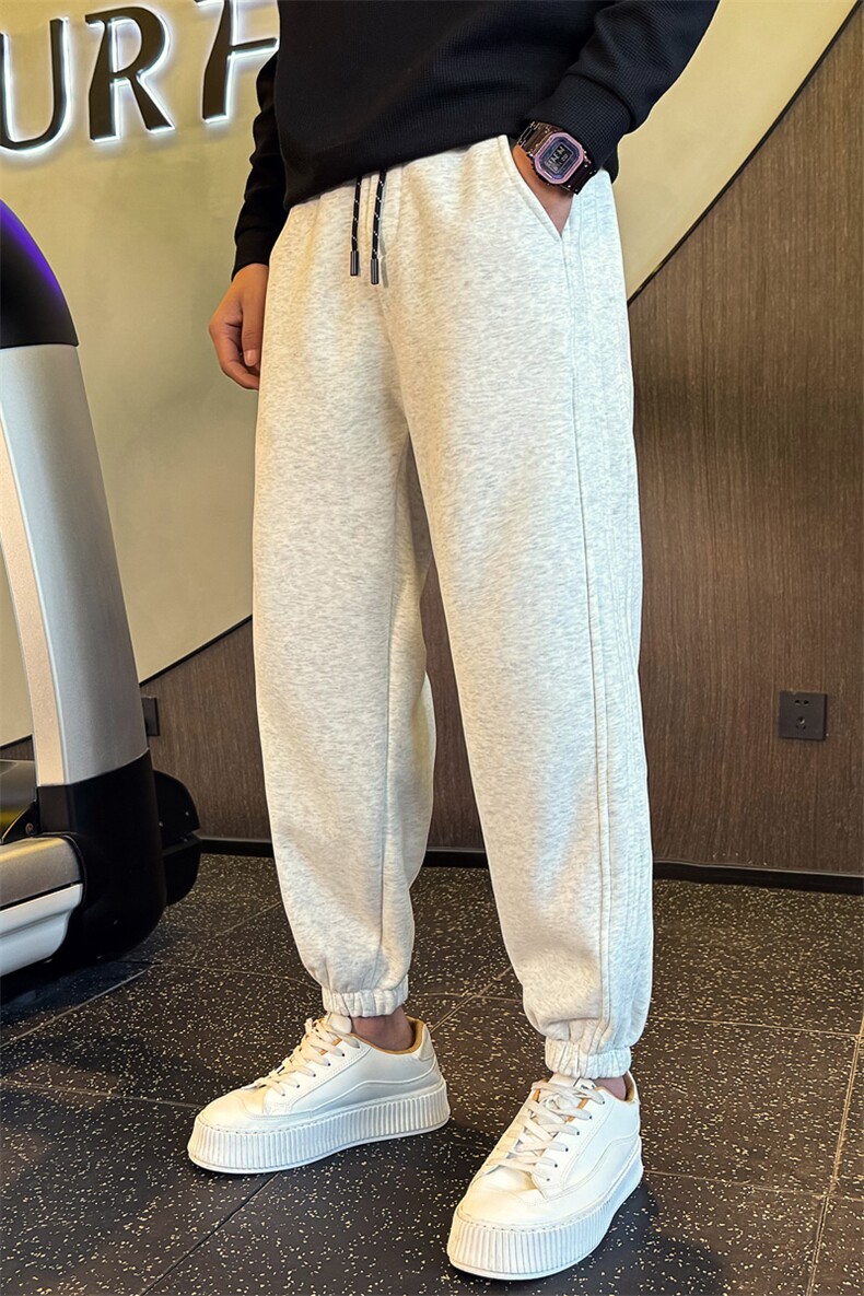 社会小伙秋冬季纯色束脚卫裤男直筒潮牌休闲裤C208-645-P60控89.9,男装休闲裤,电商C208