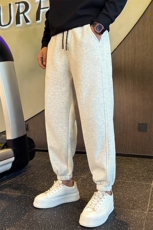 社会小伙秋冬季纯色束脚卫裤男直筒潮牌休闲裤C208-645-P60控89.9，男装休闲裤，电商C208