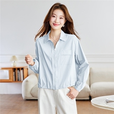 现货！2026春季新款简约优雅休闲时尚设计感纯棉透气女士翻领衬衫，女装衬衫，木子恋