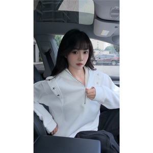 秋冬新款原创设计星星铆钉拉链连帽卫衣常规p75 加绒p85图片