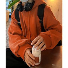 网图秋冬新款潮加绒连帽卫衣纯色百搭华棉潮WY001-P42，男装卫衣，电商C310-1