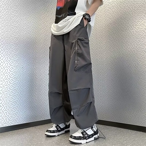 工装裤男韩版潮流大口袋高街帅2024夏季新款ins宽松长裤K3880-P39图片