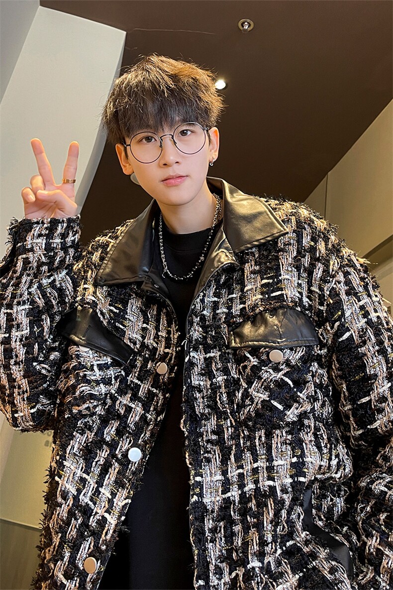 ！抖音直播小香风拼接夹克衫外套XH27-P100,男装夹克,电商B367