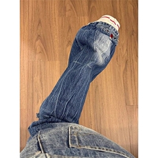 牛仔裤男秋季破洞修身小脚裤男士新款复古哈伦裤潮牌休闲长裤，男装牛仔裤，星座218-1（原230）