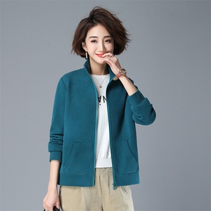 2021年冬季新款韩版宽松加绒加厚短外套女拉链开衫外衣女棉图片