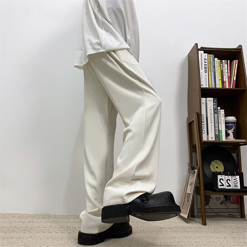 春季男女同款西裤ins小众高级感阔腿宽松痞帅潮流长裤XK302-P50,男装西裤,电商A178
