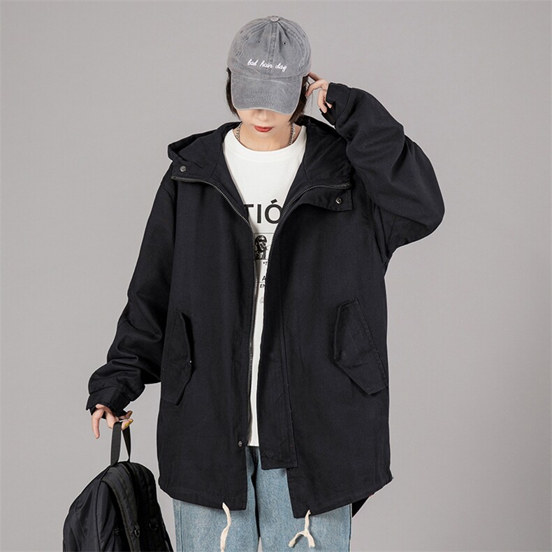 2021秋季新蒙马特中性风日系大码宽松迷彩连帽男个性外套J908-P75图片
