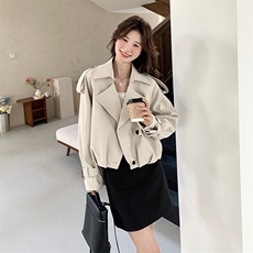 现货2025春季短款风衣2513P145控218，女装风衣，2C201