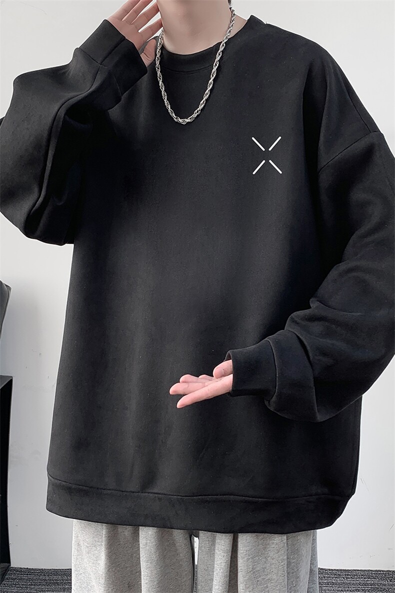 麂皮绒卫衣男大码重磅长袖t恤男JW81305-P35,男装卫衣,电商A040