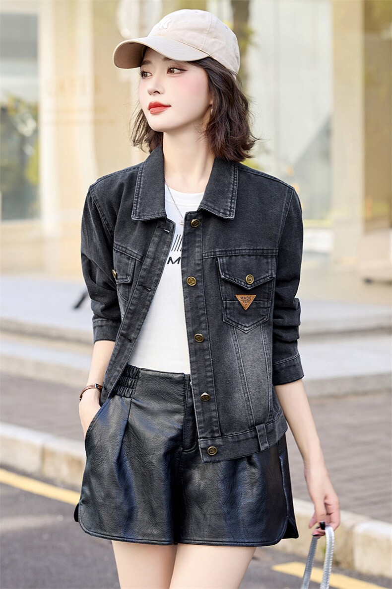 牛仔外套女春秋季2025年新款小个子女生时尚洋气百搭款上衣,女装短外套,新感觉