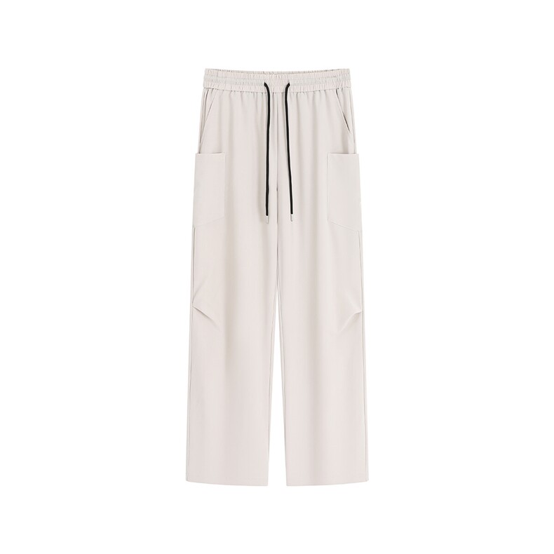 冰丝美式复古侧口袋休闲裤K107平铺92%聚酯纤维8%氨纶(S-2XL)TP24图片
