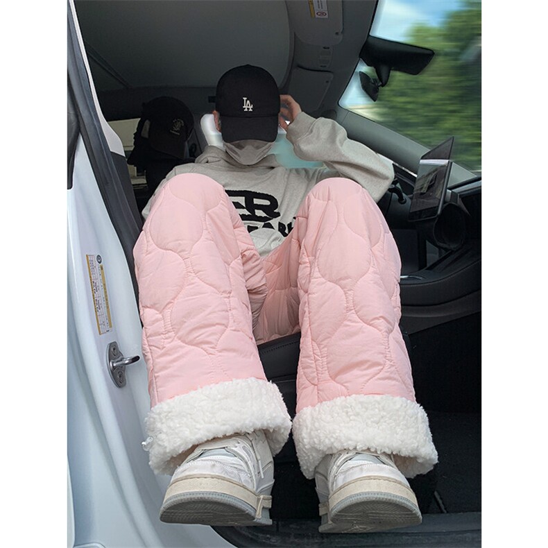 8XL-M加厚羊羔绒葫芦纹东北抗寒羽绒棉防寒裤子男K9110P58控78，男装棉裤，电商D206-1