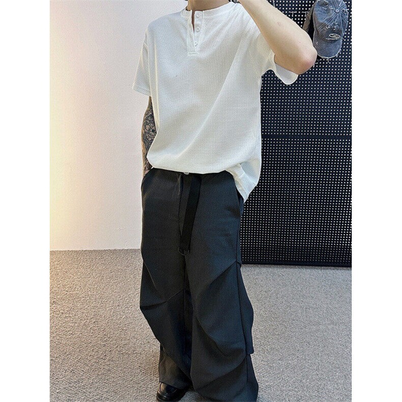 亨利领短袖T恤百搭宽松复古体恤衫休闲运动上衣310A-PL02-特批14，男装T恤，星座310A-4