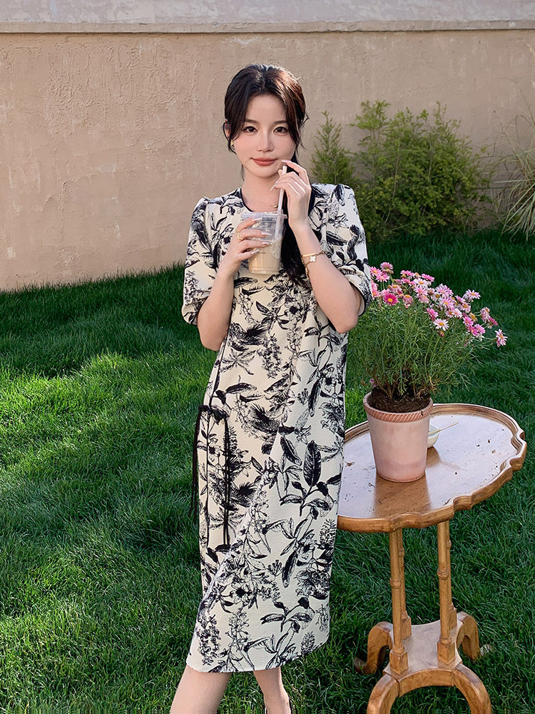 新款，中式水墨画连衣裙B081-4715-P115-K168，女装汉服/婚纱/旗袍/礼服，浙宝276（原081）