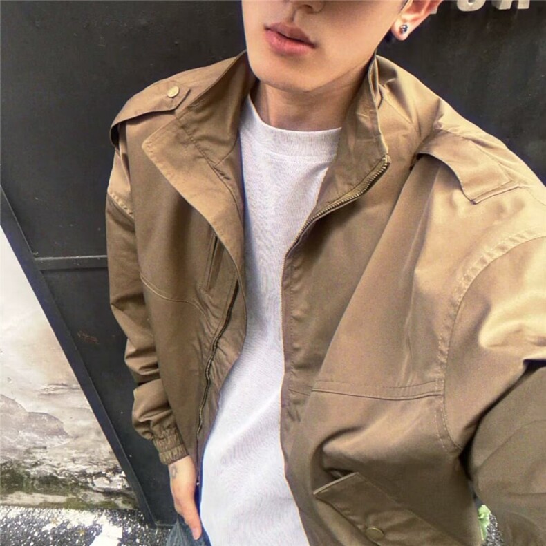 立领工装夹克男女cleanfit高级感短宽巴恩风外套潮网B109-P62,男装夹克,星座910-1