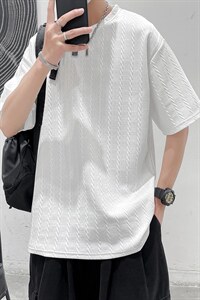 2022  夏季新款压花休闲宽松男短袖 A161-TH03-P35图片