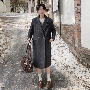 1灰色大衣女款秋冬季2024新款韩系羊毛呢子外套B193-815-P190K280图片