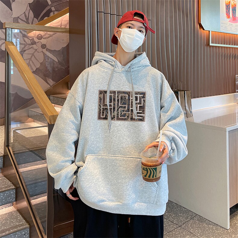 卫衣男重磅华棉男士宽松时尚连帽卫衣外套XZ310B-W641-P50加绒P60,男装卫衣,星座310B