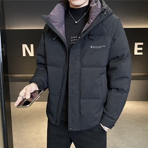 冬季店主风新款连帽标羽绒服男 短款保暖羽绒外套Y12006-P265图片