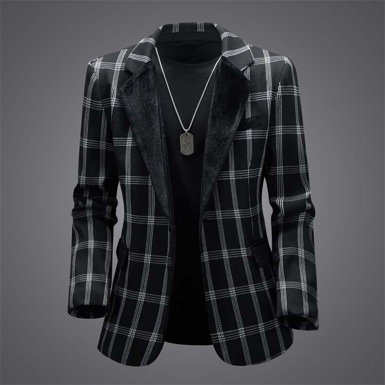 西装男休闲韩版潮流格纹拼接西服外套XZ402-2-XW03-P95控138,男装西服,星座402-2