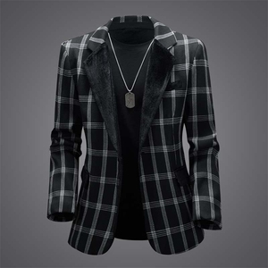 西装男休闲韩版潮流格纹拼接西服外套XZ402-2-XW03-P95控138图片