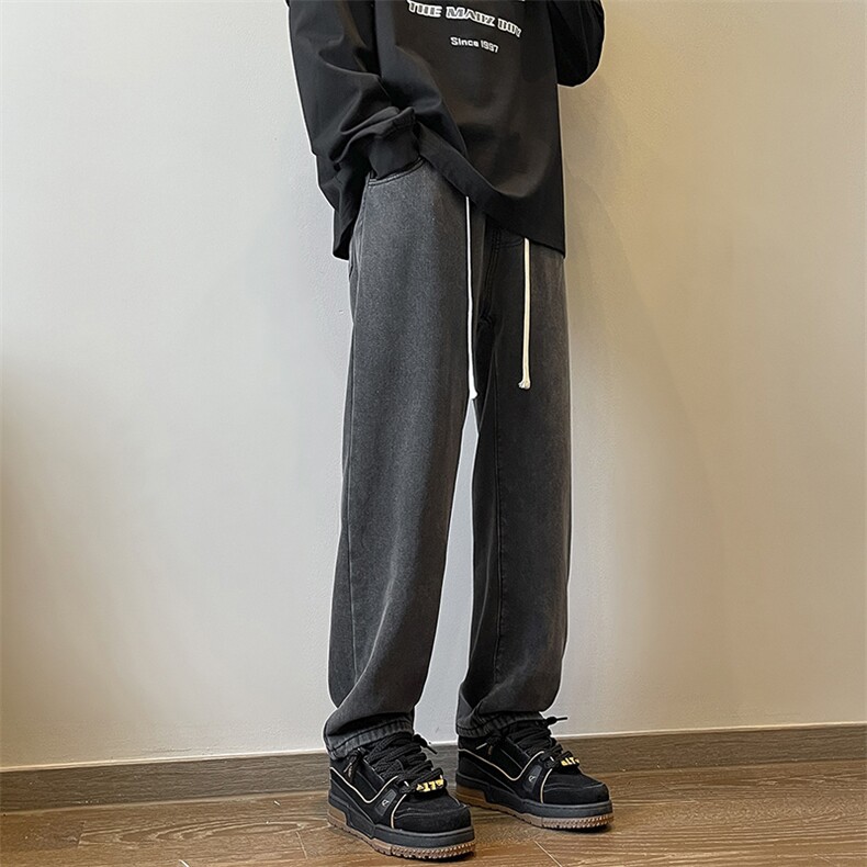 加绒加厚牛仔裤宽松直筒休闲裤KN12P40加绒P50,男装牛仔裤,电商D325