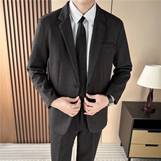 毛呢西装外套男秋冬季痞帅轻熟风男装休闲男士呢子西服1125P72，男装西服套装，星座410-2
