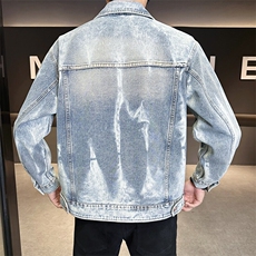 浅色牛仔夹克外套男春季2025新款水洗潮牌上衣A313-1711-P155，男装夹克，电商A313