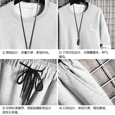 TY7055-P75圆领卫衣套装男运动套装两件套网格挂拍，男装卫衣，电商A040A