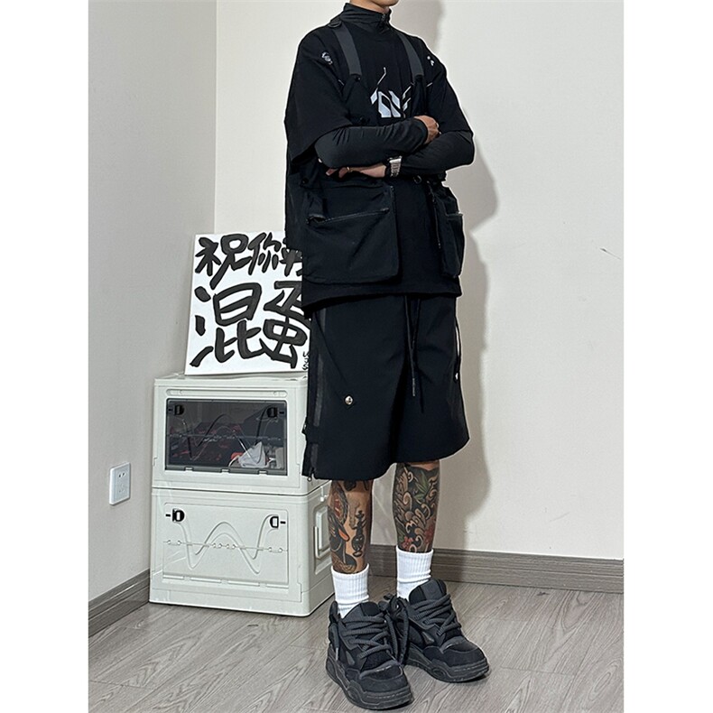 港风抖音品质冲锋裤短裤五分裤休闲裤工装裤A014-DY2322-P55控78,男装休闲裤,电商A014