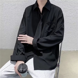 长袖衬衣外套男女潮牌上衣ins港风休闲春秋季衬衫C6121-p32配领带图片