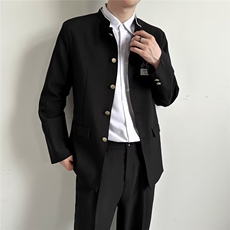 学院风西装外套男ins潮牌痞帅设计感中山装高级感日系复古制服，男装西服套装，星座601-1