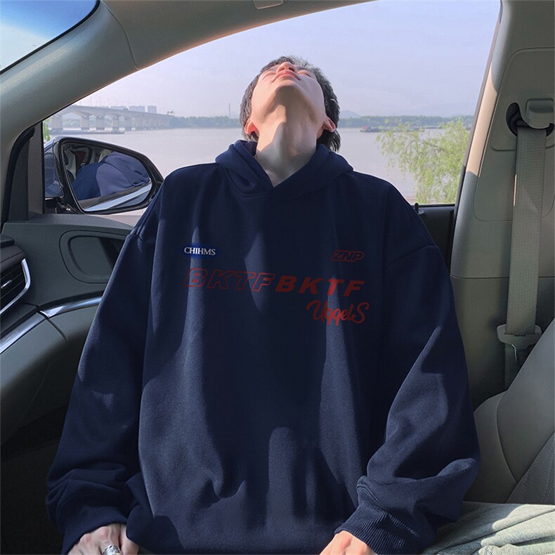 抖音得物供货可提供视频秋冬重磅美式宽松连帽卫衣WKD06,男装卫衣,电商A486