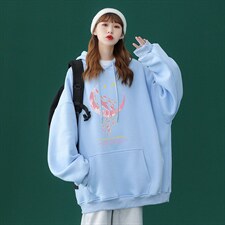 中性秋季新款潮流圆领印花加绒宽松卫衣W288P30控48加绒P40，男装卫衣，A247A