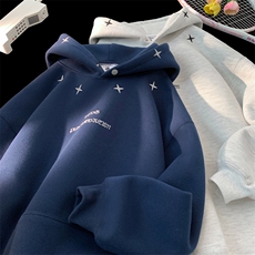 平铺2025秋冬新款刺绣连帽卫衣宽松男女百搭B208-WY3902-P65控89，男装卫衣，电商B208