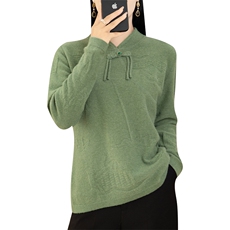 优雅螺纹针织长袖羊毛衫修身显瘦时尚百搭舒适保暖，女装羊毛衫，狄美羊绒