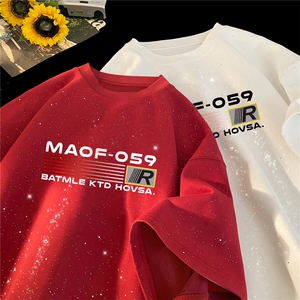 2025夏季新款 高品质满天星亮片短袖MAOF字母印花MT9144-P30控48图片