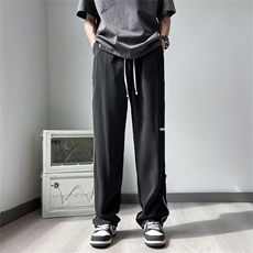 休闲裤男韩版潮流痞子帅气拼色2024夏季新款ins宽松长裤K3912-P35，男装休闲裤，星座412-3