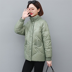 羽绒服女冬季2025新款中年妈妈时尚洋气轻薄保暖立领90白鸭绒外套，女装羽绒服，婷思杰（原婷想服饰）