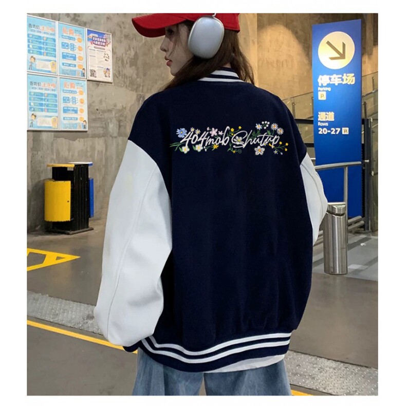 J9930-P70美式嘻哈高质量刺绣宽松潮牌棒球服夹克图片