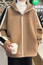 男装呢料夹克23秋冬新款毛呢大衣男生连帽外套XZ514-2-F595-P125，男装夹克，星座514-2(原B239)