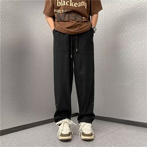 工装裤时尚潮牌原宿青春流行宽松型潮男休闲裤纯色CK214 P40图片