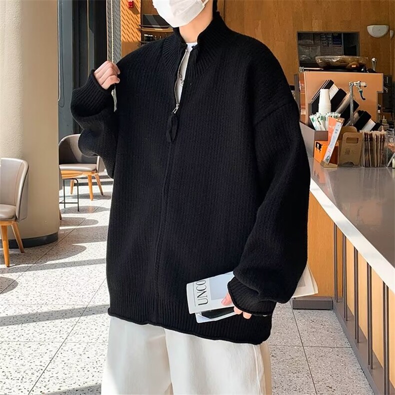 开衫毛衣男款秋冬季慵懒风针织衫外穿男士拉链线衣服外套M2404,男装针织衫/毛衣,星座1116A-1（原606A）