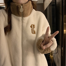 潮冬季加绒加厚外套中长款羊羔绒棉服女外套情侣款C556-P120，男装棉衣，星座911-2(原星座613-2）