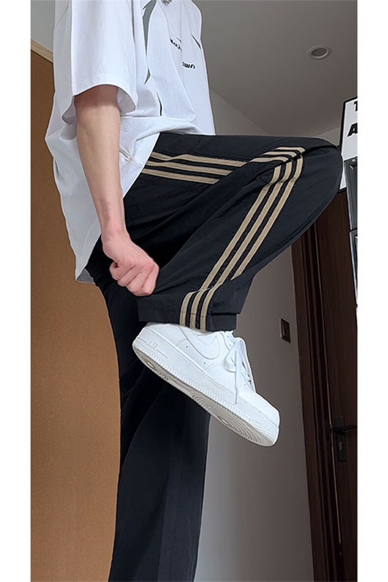 大量现货美式复古薄款条纹伞兵裤男夏季速干休闲裤DY5036-特P35,男装休闲裤,电商A178