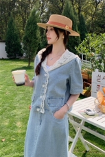 夏装新款！大量现货！蕾丝拼接牛仔两件套2C133-8918P170K238，女装套装/套裙，2C133
