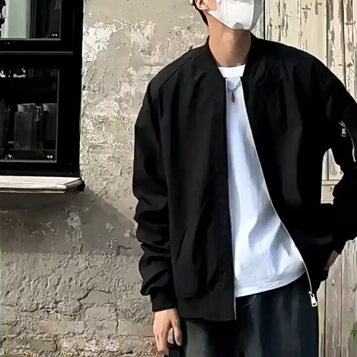 外套男士秋冬季酷帅穿搭棒球服青少年美式立领棉衣夹克潮,男装夹克,星座506A