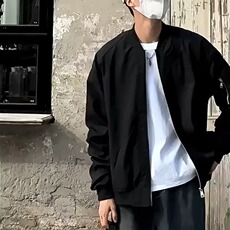 外套男士秋冬季酷帅穿搭棒球服青少年美式立领棉衣夹克潮，男装夹克，星座506A